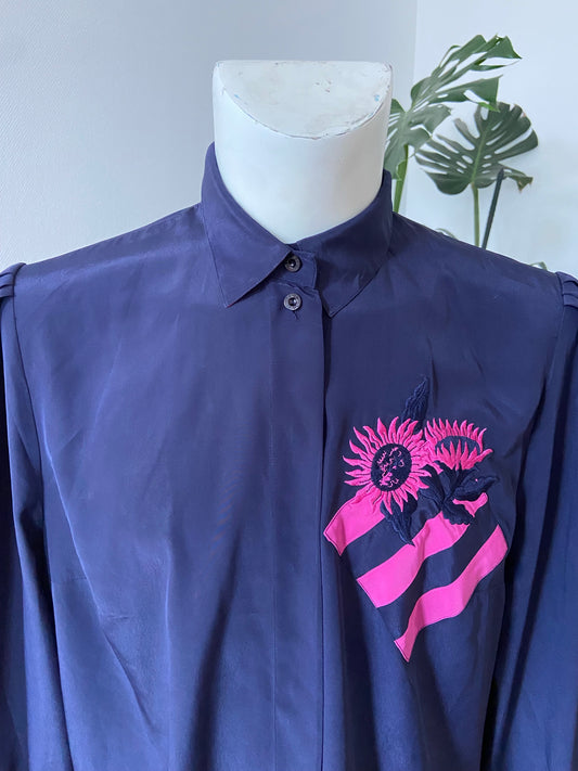 Chemise tournesols fuschia