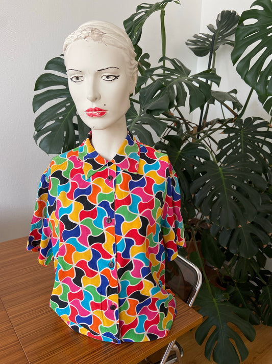 Chemise soie Arlequin