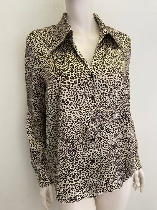Chemise satinée panthère