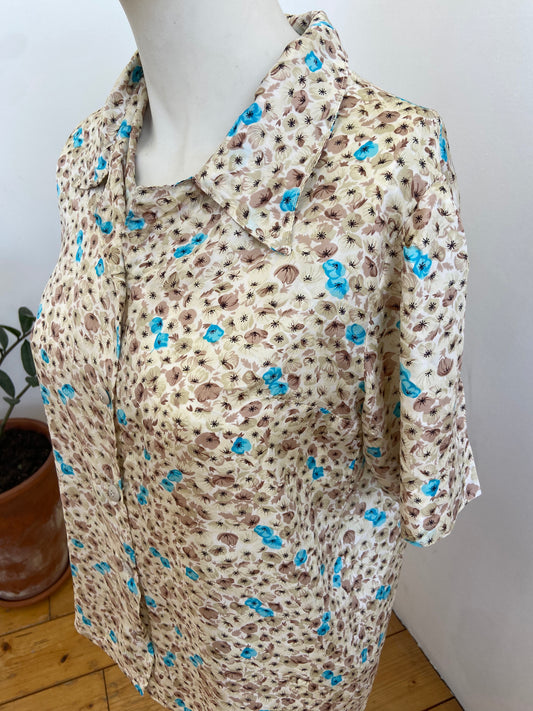 Chemise soie bleuettes