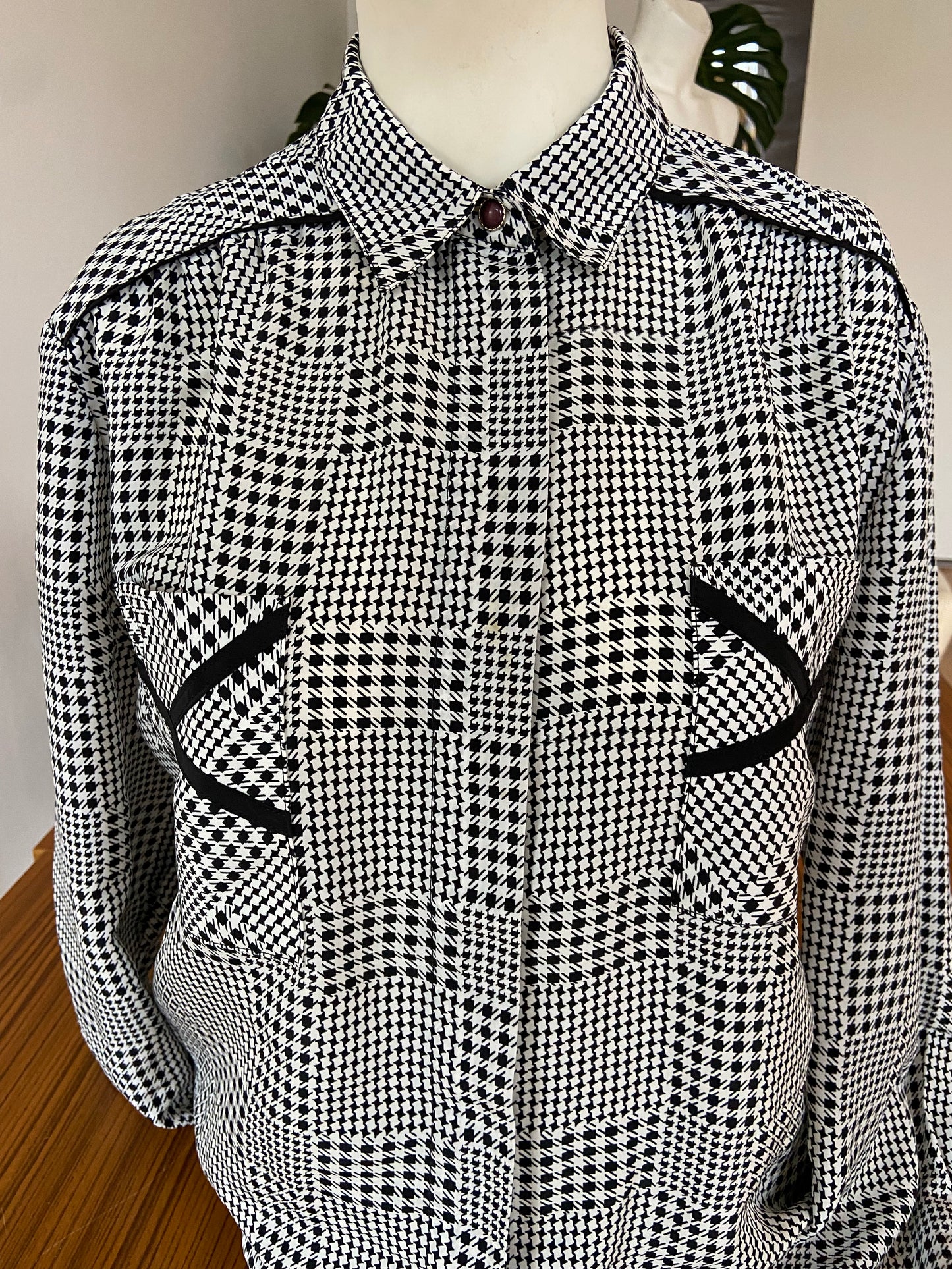 Houndstooth checkered shirt