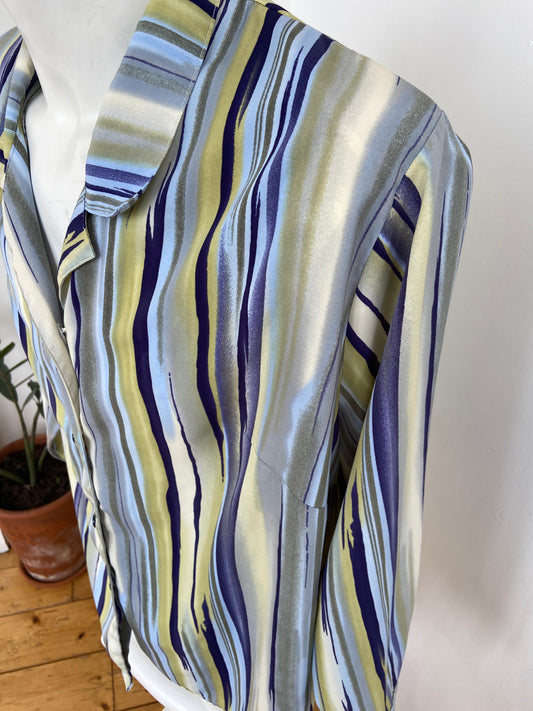 Chemise rayures anis purple