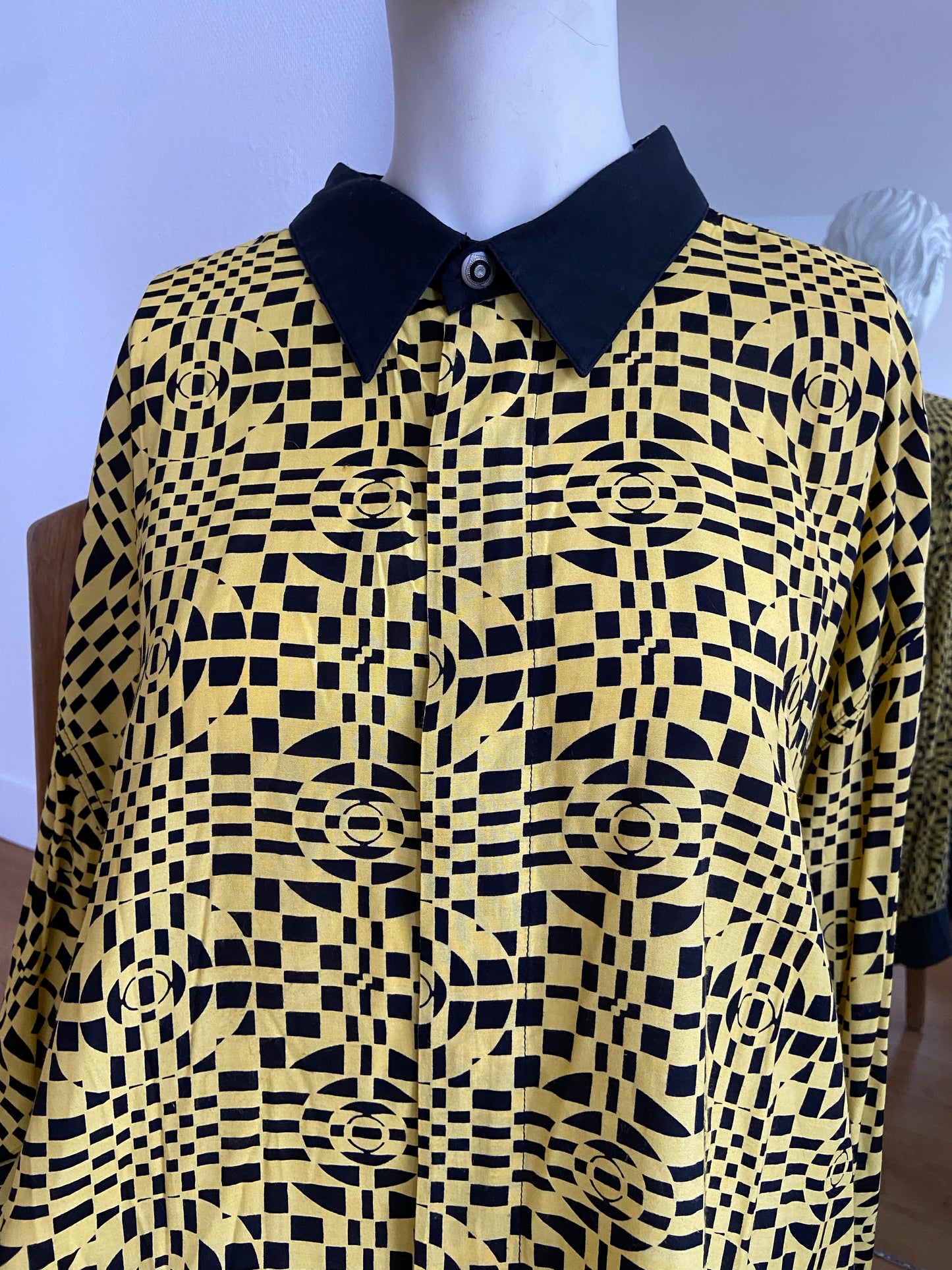 Yellow psyche checkerboard shirt