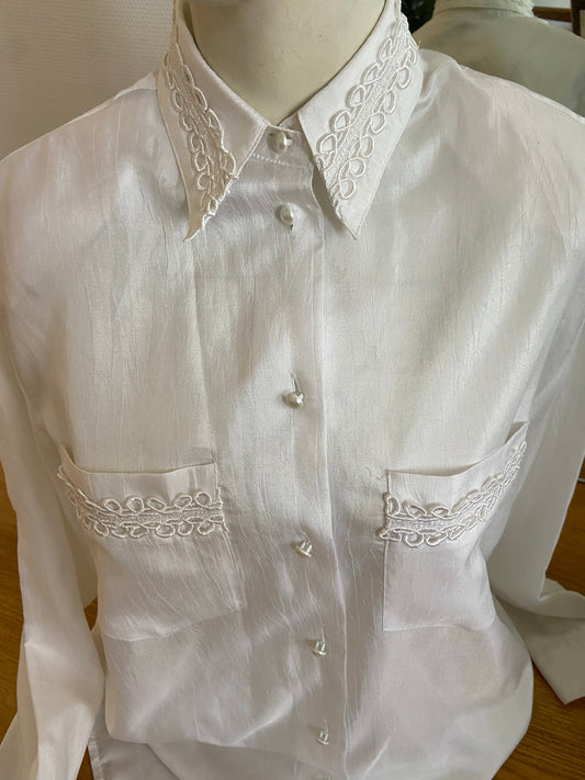 Chemise satin blanc