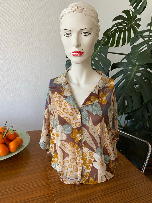 Chemise tropicale transparente