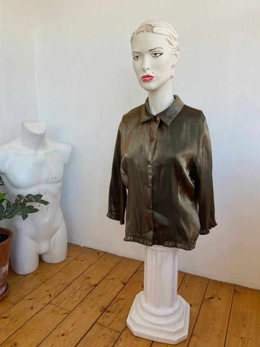 Chemise dorée froufrou