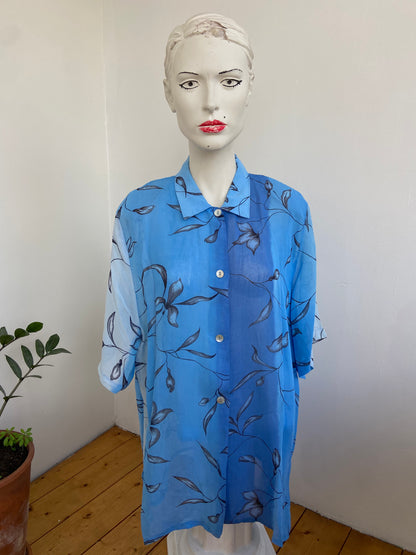 Chemise branches bleues
