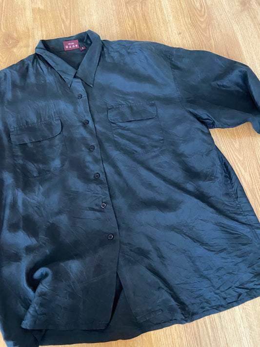 Chemise soie noire