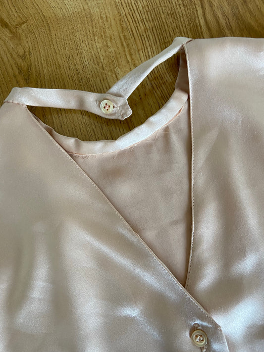 Chemise choker rose pâle