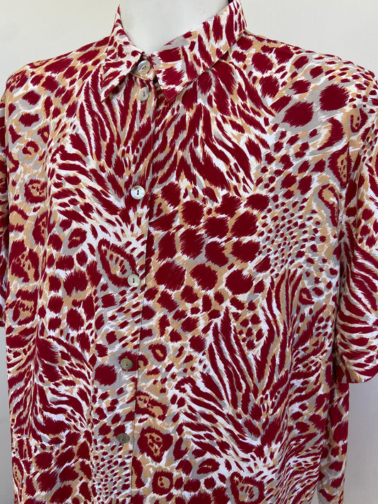Chemise thea leopard rouge
