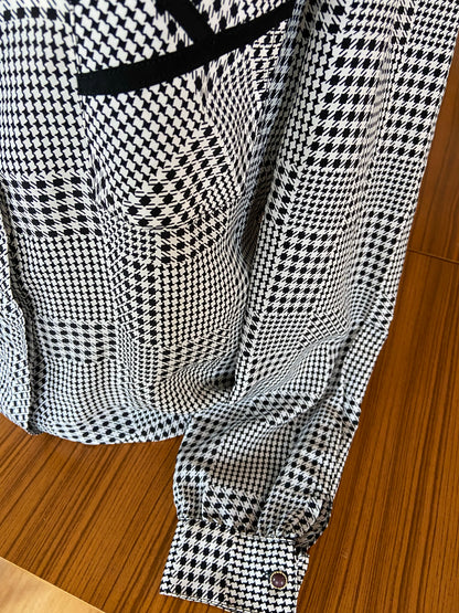 Houndstooth checkered shirt
