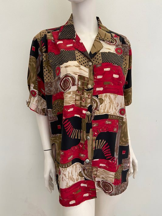 Chemise damier rouge marron
