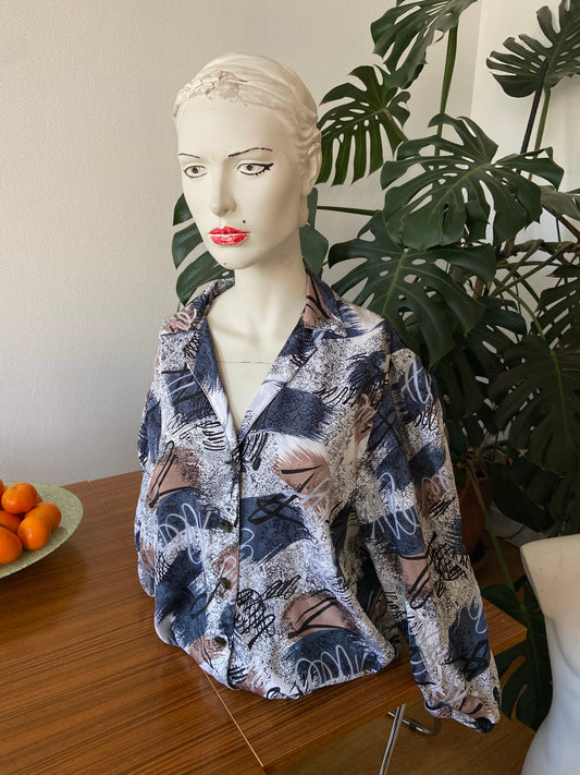 Chemise satin gribouilli