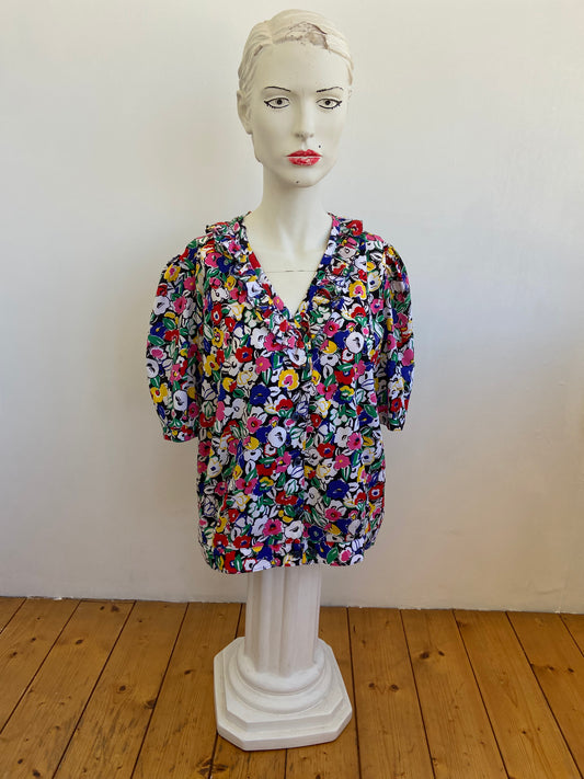 Chemise froufrou fleuri