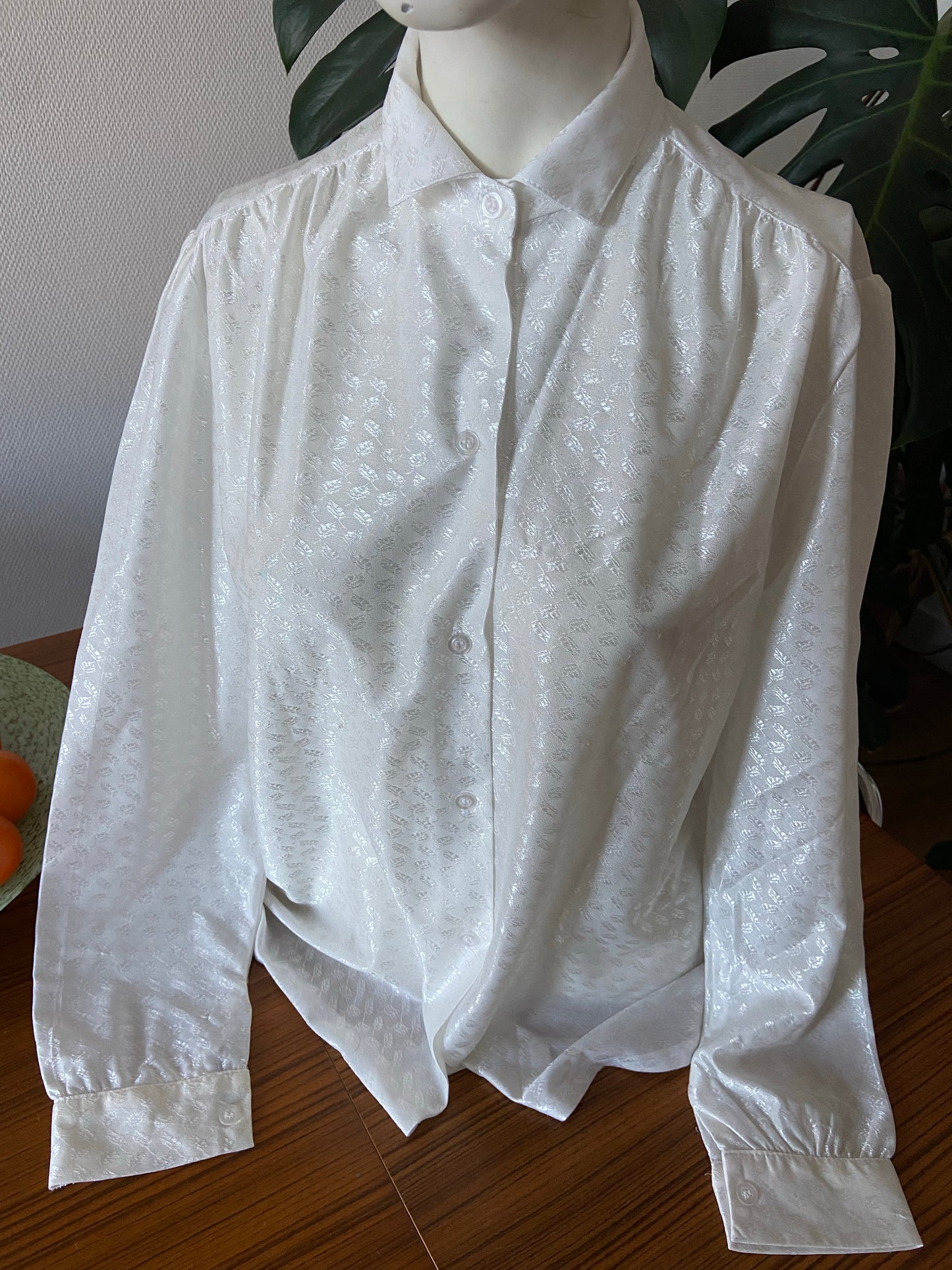 White satin shirt