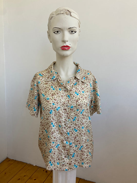 Chemise soie bleuettes