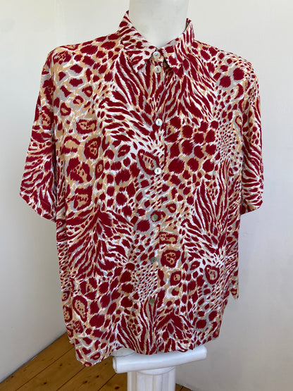Chemise thea leopard rouge