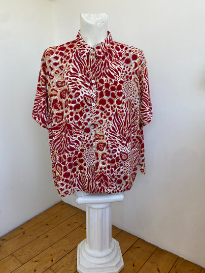 Chemise thea leopard rouge