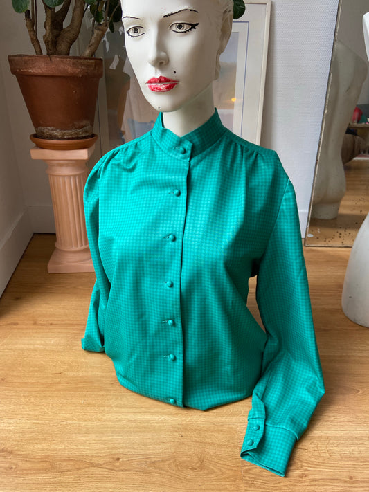 Chemise pied-de-poule vert