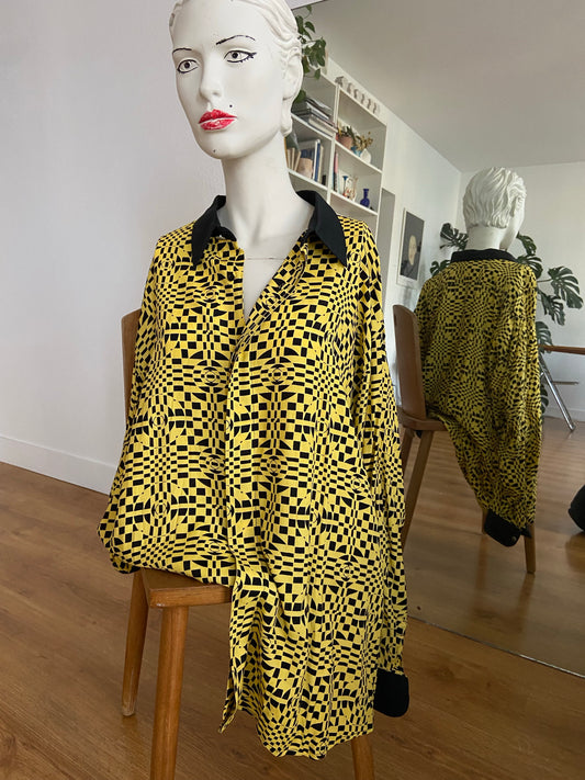 Chemise damier psyché jaune