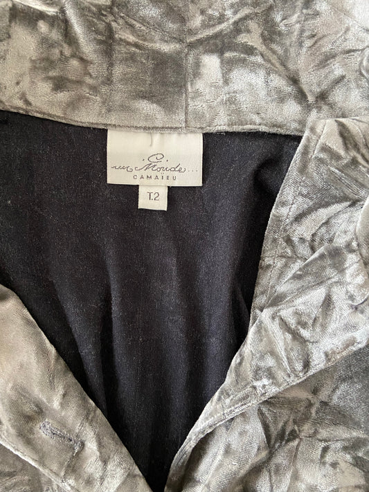 Chemise velours argent