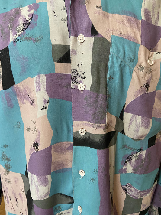 Chemise bleue mauve