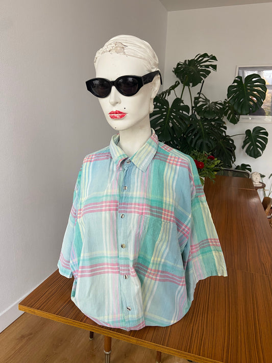 Chemise carreaux menthe à l’eau