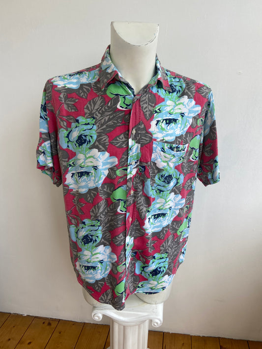 Chemise blue roses
