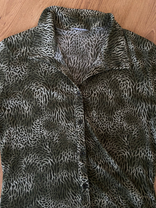 Chemise panthère kaki