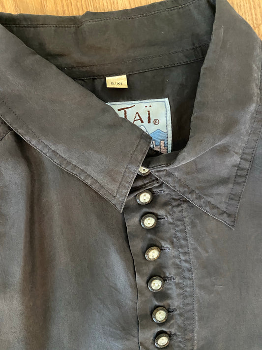 Chemise soie grise