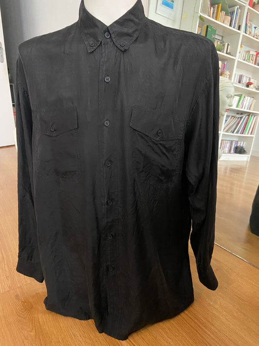 Chemise soie noire