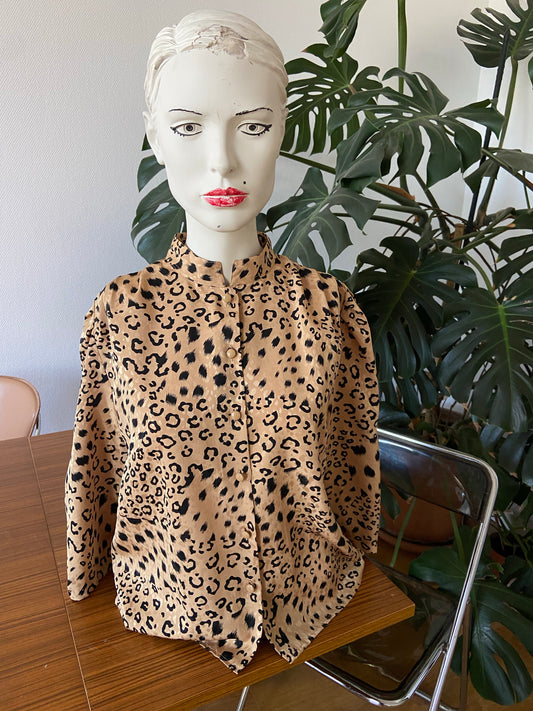 Chemise satin léopard