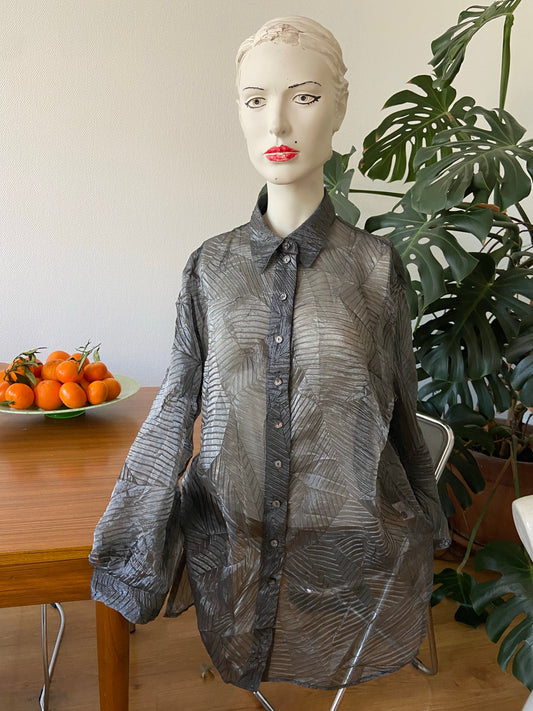 Chemise origami grise