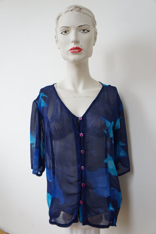 Chemise azul transparence