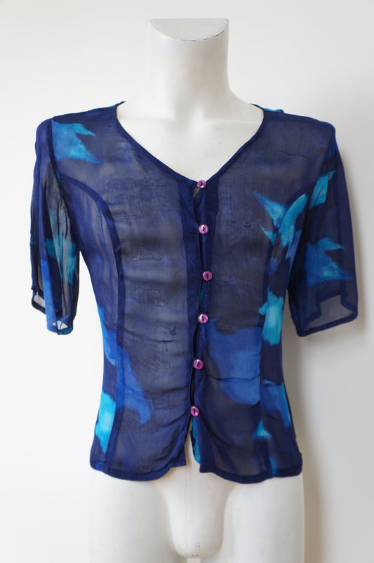 Chemise azul transparence