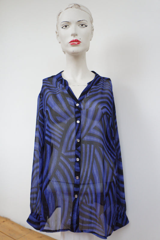 Chemise tigrée bleue