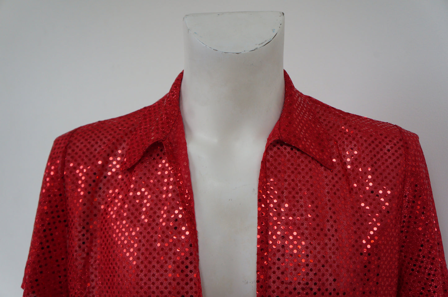 Red sequin shirt