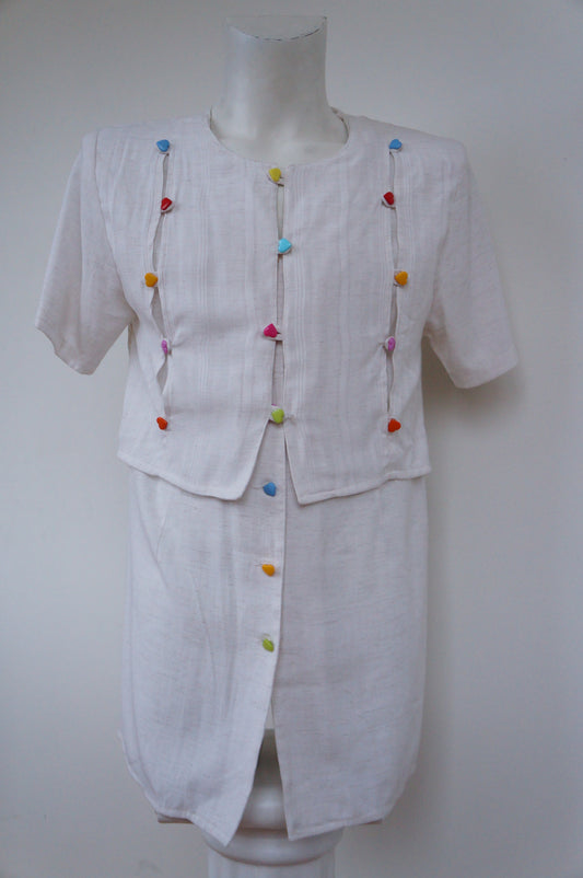 Chemise cœurs multicolores