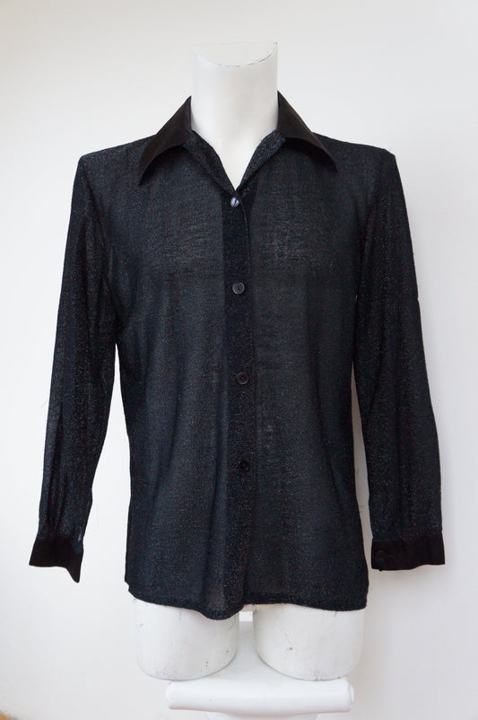 Chemise noire pailletée