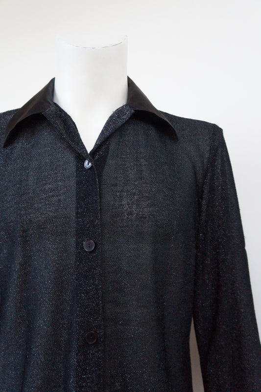Chemise noire pailletée