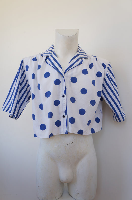 Chemise crop poispois