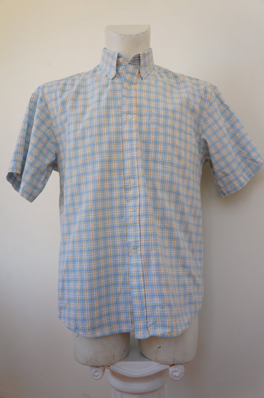Chemise carreaux oranges et bleus